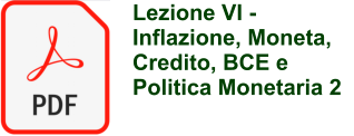 Lezione VI -  Inflazione, Moneta, Credito, BCE e Politica Monetaria 2